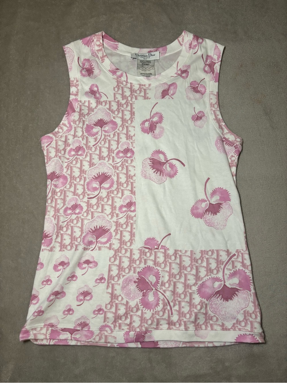 Christian Dior Cherry Blossom Monogram Tank Top